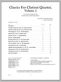 Classics For Clarinet Quartet, Volume 2 - Full Score (with CD)