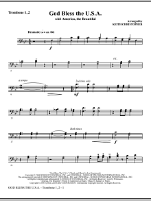 God Bless The U.S.A (with America, The Beautiful) - Trombone 1, 2 