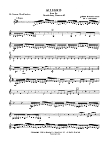 Allegro from Brandenburg Concerto No. 3 - Eb Contralto Clarinet 