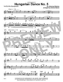 Hungarian Dance No. 5 - 1st Eb Alto Saxophone 