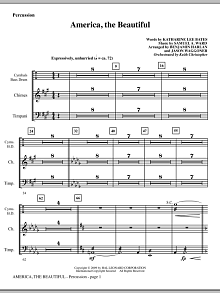 America, The Beautiful - Percussion 
