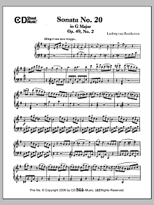 Sonata No. 20 In G Major, Op. 49, No. 2 