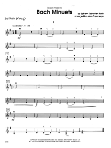 Bach Minuets - 3rd Violin 