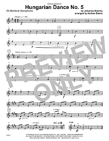 Hungarian Dance No. 5 - Eb Baritone Saxophone 