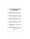 To Love And Be Loved