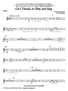 Give Thanks To Him And Sing - F Horn 