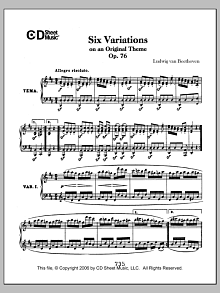 Variations (6) On An Original Theme, Op. 76 