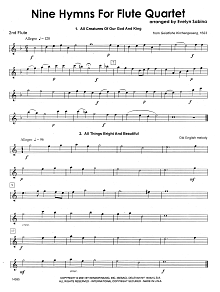 Nine Hymns For Flute Quartet - 2nd Flute 