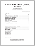 Classics For Clarinet Quartet, Volume 2 - 1st Bb Clarinet