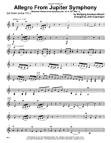 Allegro From Jupiter Symphony - Violin 3 (Viola T.C.) 