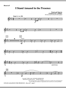 I Stand Amazed In The Presence - F Horn 