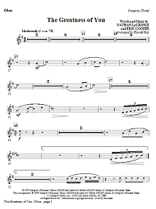 The Greatness Of You - Oboe 