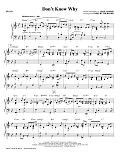 Don't Know Why (arr. Paris Rutherford) - Piano