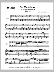 Variations (6) On A Duet By Paisiello, Woo 70 
