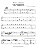 Twelve Variations on Ah, Vous Dirai-je Maman, K. 265 (Twinkle, Twinkle, Little Star)
