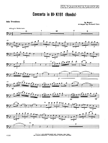 Concerto In Bb K 191 (Rondo) - Trombone 