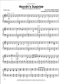 Haydn's Surprise (Theme from Symphony #94, 2nd Mvt.) - Piano Accompaniment 