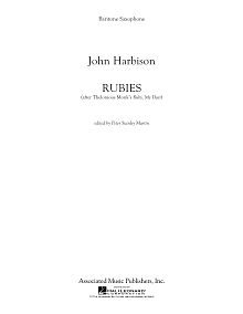 Rubies (After Thelonious Monk's "Ruby, My Dear") - Eb Baritone Saxophone 