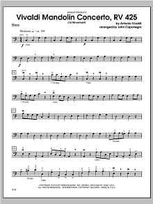 Vivaldi Mandolin Concerto, RV 425 (1st Movement) - Bass 
