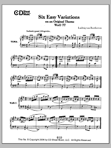 Easy (6) Variations On An Original Theme, Woo 77 
