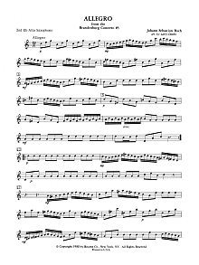 Allegro from Brandenburg Concerto No. 3 - Eb Alto Sax 2 