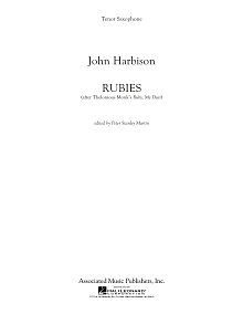 Rubies (After Thelonious Monk's "Ruby, My Dear") - Bb Tenor Saxophone 