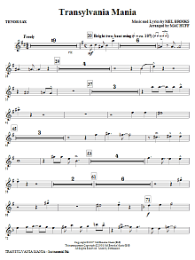 Transylvania Mania (from Young Frankenstein) - Tenor Sax 