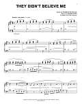 They Didn't Believe Me (arr. Phillip Keveren)