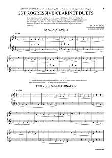 23 Progressive Clarinet Duets (from Mikrokosmos) 