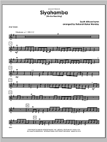 Siyahamba (We Are Marching) - Violin 2 