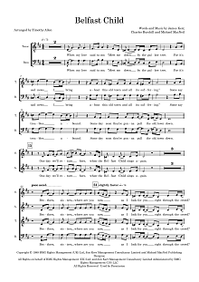 Belfast Child (arr. Tim Allen) - Choral Score 