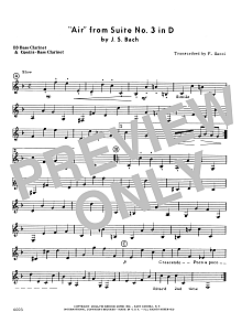 Air From Suite #3 In D - Bb Clarinet/Bass Clarinet 