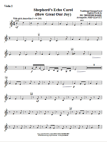 Shepherd's Echo Carol (How Great Our Joy) - Violin 2 