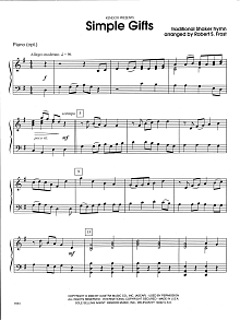 Simple Gifts - Piano Accompaniment 