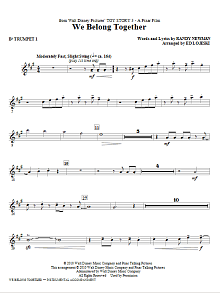 We Belong Together (from Toy Story 3) - Bb Trumpet 1 