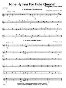 Nine Hymns For Flute Quartet - 3rd C Flute 