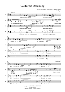 California Dreaming (arr. Val Regan) 