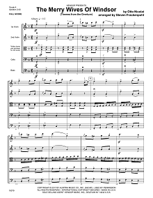 The Merry Wives Of Windsor (Themes From The Overture) - Full Score 