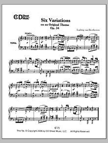 Variations (6) On An Original Theme, Op. 34 