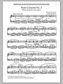 Piano Concerto No. 3, (First Movement Theme) 