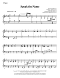 Speak the Name - Piano