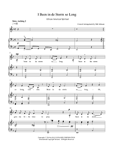 I Been in de Storm So Long (D minor) 