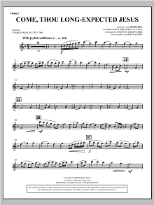 Come, Thou Long-Expected Jesus (from Carols For Choir And Congregation) - Violin 1 