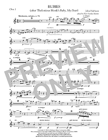 Rubies (After Thelonious Monk's "Ruby, My Dear") - Oboe 1 