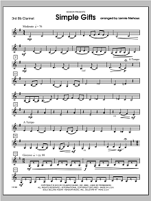 Simple Gifts - Clarinet 3 