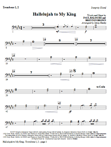 Hallelujah To My King - Trombone 1,2 