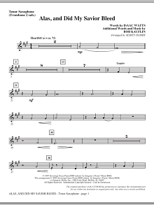 Alas, And Did My Savior Bleed - Tenor Sax (Trombone 2 sub.) 