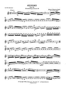 Allegro from Brandenburg Concerto No. 3 - 1st Bb Clarinet 