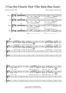 I Can See Clearly Now (The Rain Has Gone) (arr. Tim Allen) - Choral Score 