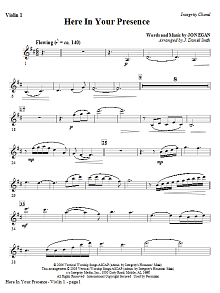 Here In Your Presence - Violin 1 